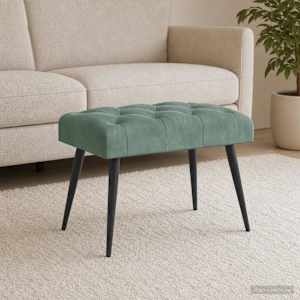 Lavice s knoflíkovým prošíváním Mořská zelená 60 x 40 x 45 cm - obrázek 3