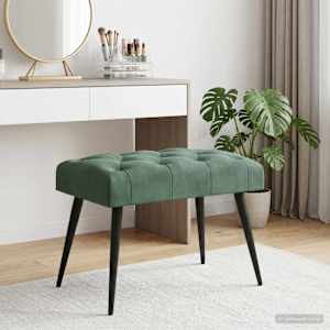 Lavice s knoflíkovým prošíváním Mořská zelená 60 x 40 x 45 cm - obrázek 1