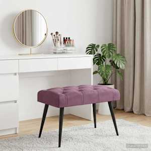Lavice s knoflíkovým prošíváním Fialová 60 x 40 x 45 cm Samet - obrázek 4