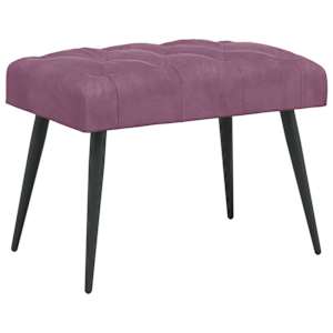 Lavice s knoflíkovým prošíváním Fialová 60 x 40 x 45 cm Samet - obrázek 2