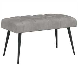 Lavice s knoflíkovým prošíváním Světle šedá 80 x 40 x 46 cm - obrázek 2