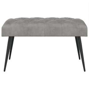 Lavice s knoflíkovým prošíváním Světle šedá 80 x 40 x 46 cm - obrázek 5