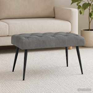 Lavice s knoflíkovým prošíváním Tmavě šedá 80 x 40 x 46 cm - obrázek 3