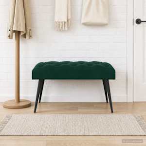 Lavice s knoflíkovým prošíváním Tmavě zelená 80 x 40 x 46 cm - obrázek 1