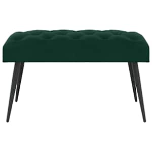 Lavice s knoflíkovým prošíváním Tmavě zelená 80 x 40 x 46 cm - obrázek 5