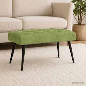 Lavice s knoflíkovým prošíváním Světlá zelená 80 x 40 x 46 cm - obrázek 3