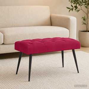 Lavice s knoflíkovým prošíváním Víno Červené 80 x 40 x 46 cm - obrázek 4