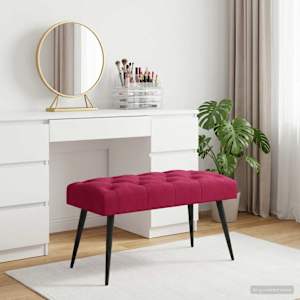 Lavice s knoflíkovým prošíváním Víno Červené 80 x 40 x 46 cm - obrázek 3