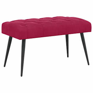 Lavice s knoflíkovým prošíváním Víno Červené 80 x 40 x 46 cm - obrázek 2