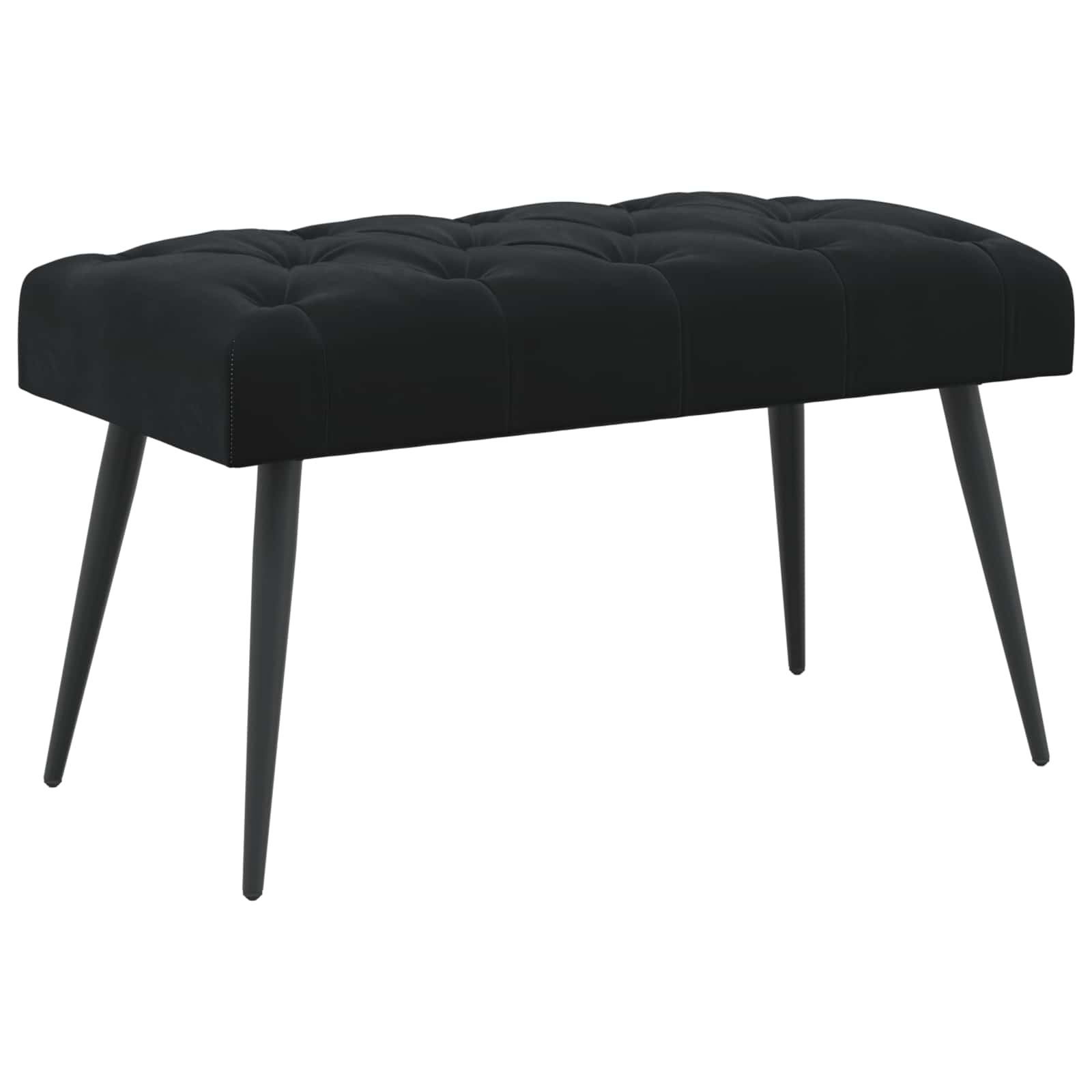 vidaXL Bancă cu butoane capitonate Negru 80 x 40 x 46 cm Catifea
