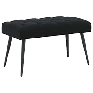 Lavice s knoflíkovým prošíváním Černá 80 x 40 x 46 cm Samet - obrázek 2
