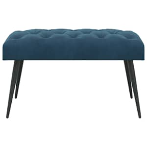 Lavice s knoflíkovým prošíváním Modrá 80 x 40 x 46 cm Samet - obrázek 5