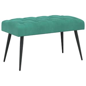 Lavice s knoflíkovým prošíváním Tyrkysová 80 x 40 x 46 cm Samet - obrázek 2