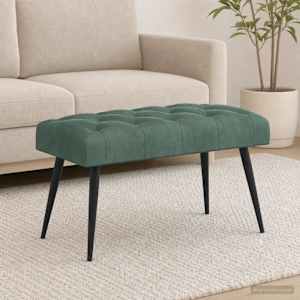 Lavice s knoflíkovým prošíváním Mořská zelená 80 x 40 x 46 cm - obrázek 3
