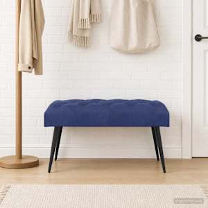 Lavice s knoflíkovým prošíváním Policová modrá 80 x 40 x 46 cm - obrázek 4