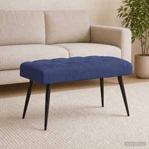 Lavice s knoflíkovým prošíváním Policová modrá 80 x 40 x 46 cm - obrázek 3