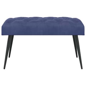 Lavice s knoflíkovým prošíváním Policová modrá 80 x 40 x 46 cm - obrázek 5