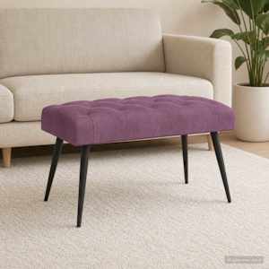Lavice s knoflíkovým prošíváním Fialová 80 x 40 x 46 cm Samet - obrázek 4