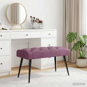 Lavice s knoflíkovým prošíváním Fialová 80 x 40 x 46 cm Samet - obrázek 5