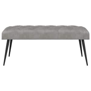 Lavice s knoflíkovým prošíváním Světle šedá 110 x 40 x 46 cm - obrázek 5