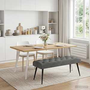 Lavice s knoflíkovým prošíváním Tmavě šedá 110 x 40 x 46 cm