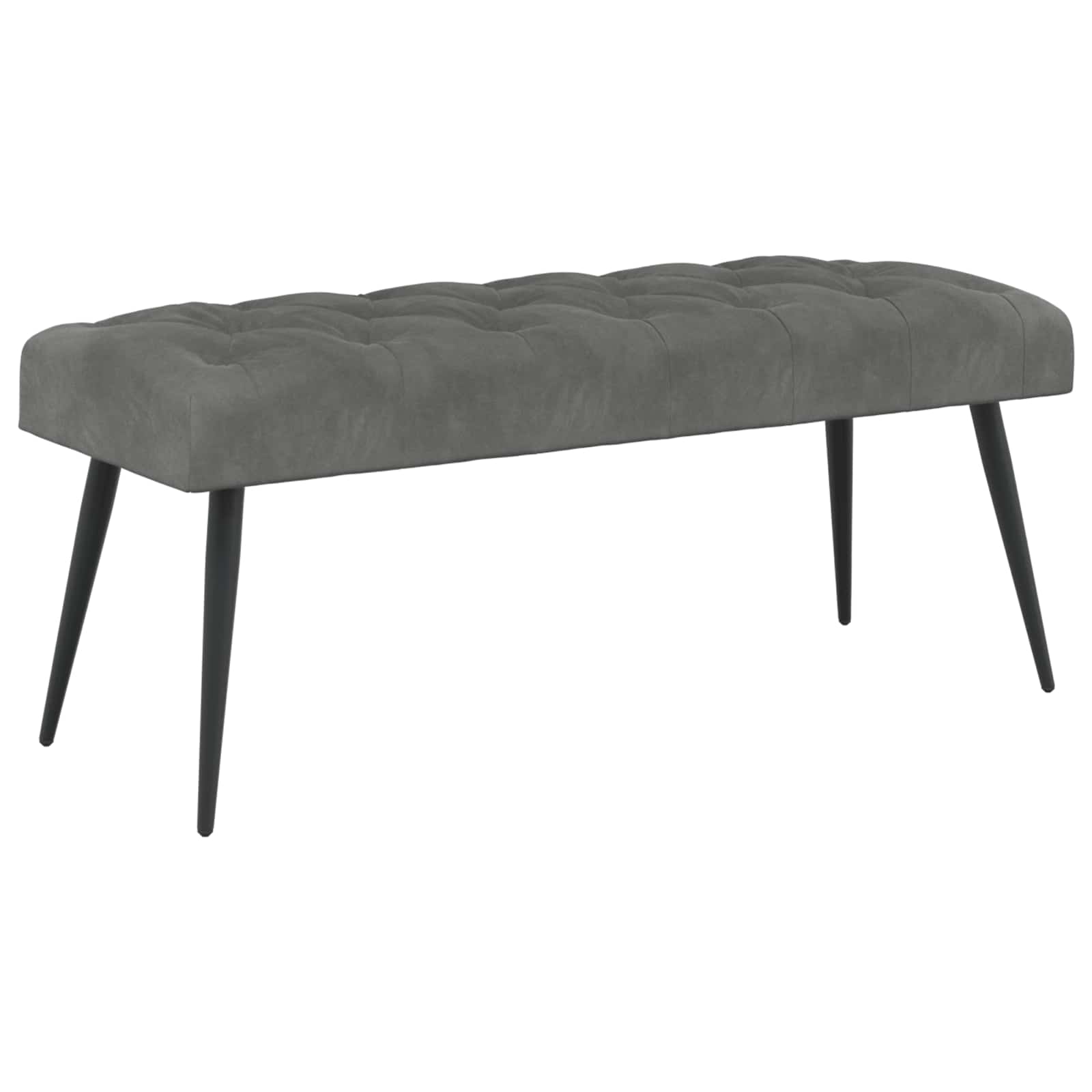 vidaXL Bancă cu butoane capitonate Gri închis 110 x 40 x 46 cm Catifea