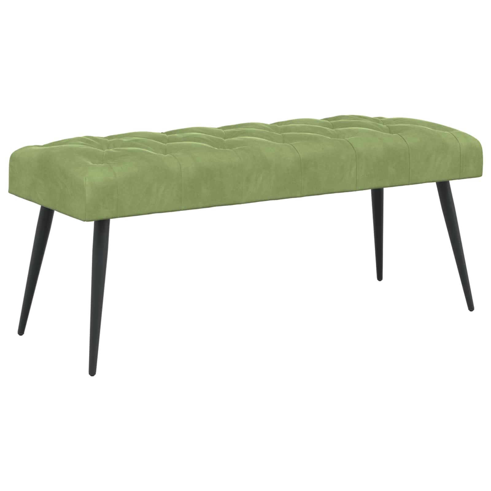 vidaXL Bancă cu butoane capitonate Verde deschis 110 x 40 x 46 cm