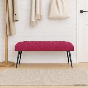 Lavice s knoflíkovým prošíváním Víno Červené 110 x 40 x 46 cm - obrázek 1