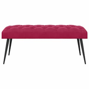 Lavice s knoflíkovým prošíváním Víno Červené 110 x 40 x 46 cm - obrázek 5