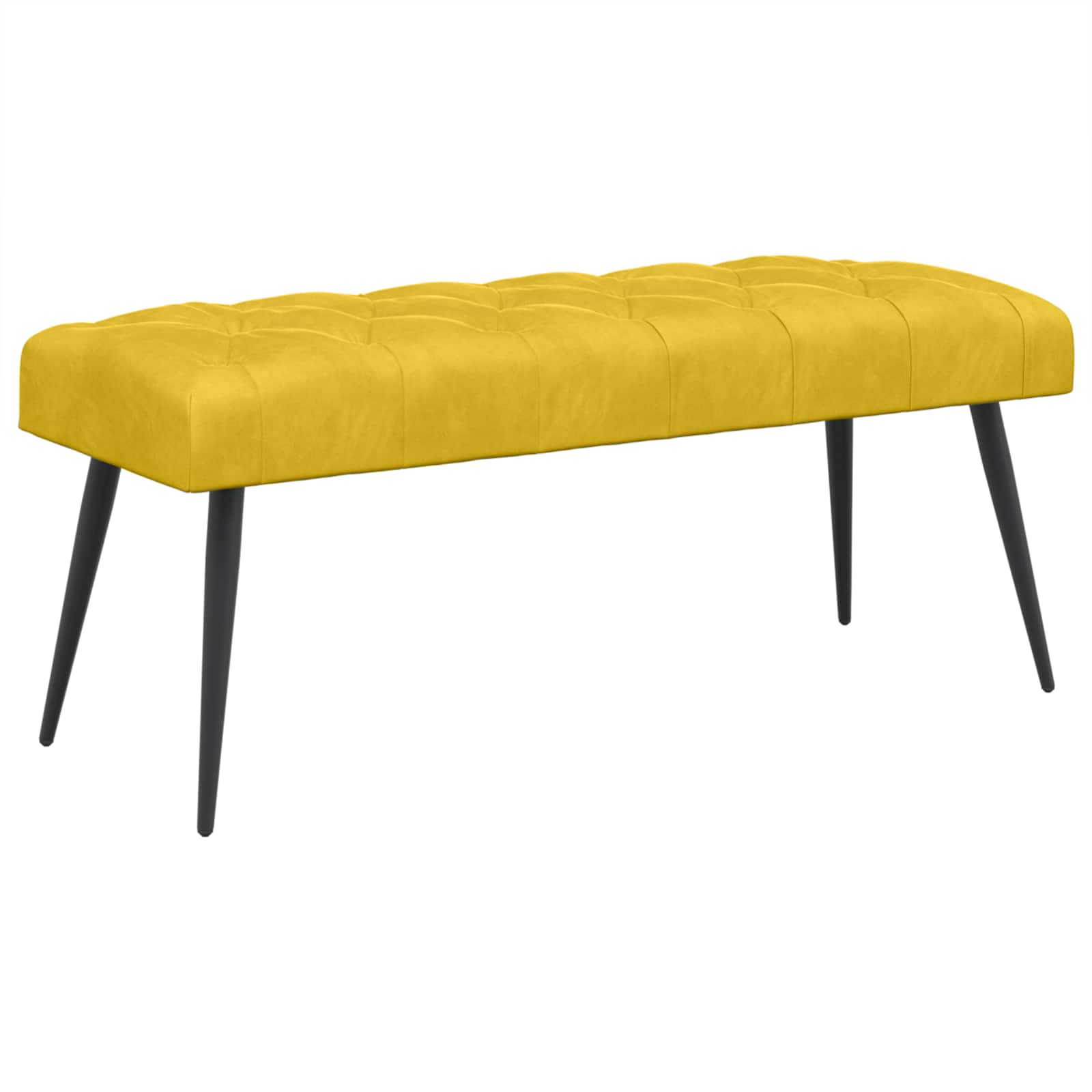 vidaXL Bancă cu butoane capitonate Galben 110 x 40 x 46 cm Catifea