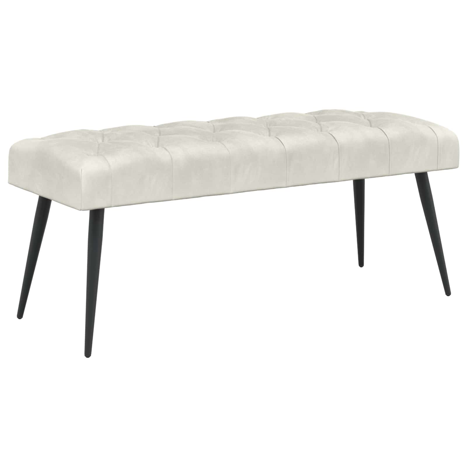 vidaXL Bancă cu butoane capitonate Crem 110 x 40 x 46 cm Catifea