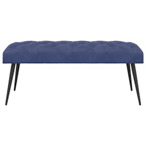 Lavice s knoflíkovým prošíváním Policová modrá 110 x 40 x 46 cm - obrázek 5