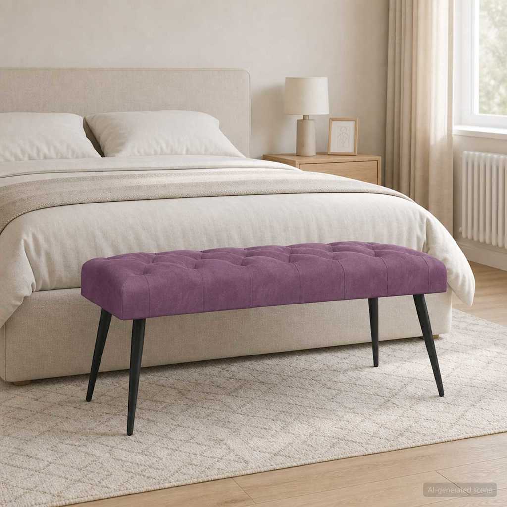 Πάγκος με κουμπωτές επιφάνειες Μοβ 110 x 40 x 46 cm Βελούδο - Image 4