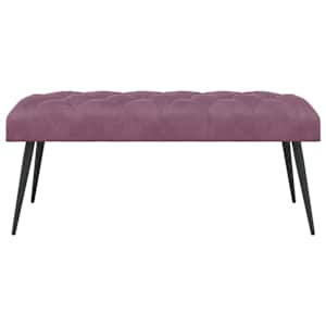 Lavice s knoflíkovým prošíváním Fialová 110 x 40 x 46 cm Samet - obrázek 5