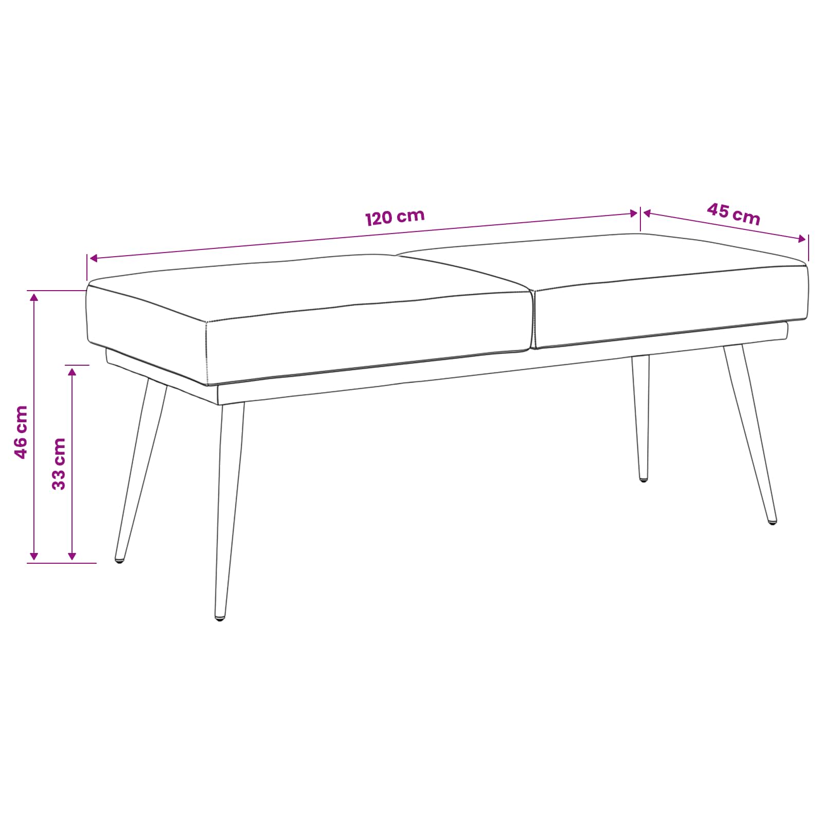 Διπλή Επίστρωση Πάγκος Κόκκινο 120 x 45 x 46 εκ Βελούδο - Image 7