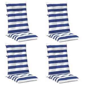 Venkovní polštář 4 pcs Modrá a bílá 120 x 50 x 7 cm Textil - obrázek 2
