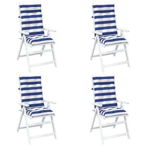 Venkovní polštář 4 pcs Modrá a bílá 120 x 50 x 7 cm Textil - obrázek 3