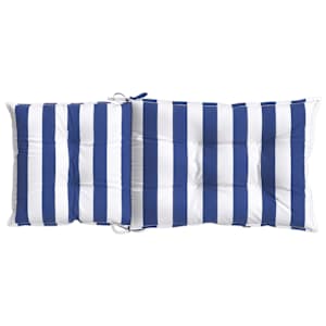 Venkovní polštář 4 pcs Modrá a bílá 120 x 50 x 7 cm Textil - obrázek 7