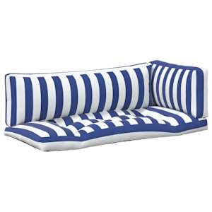 Venkovní polštář 3 pcs Modrá a bílá 103 x 58 x 10 cm Textil - obrázek 2