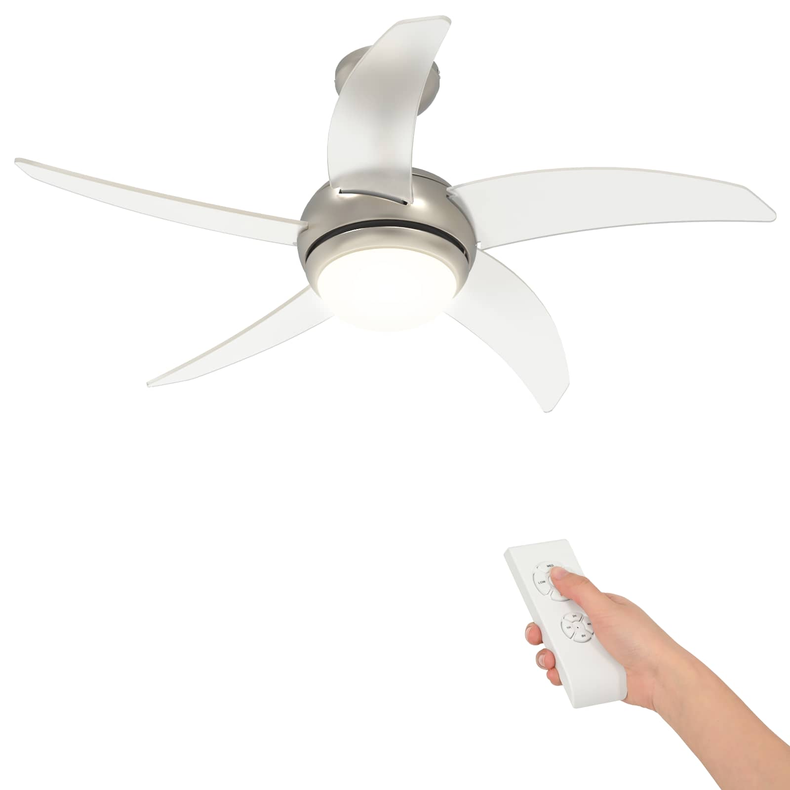Plafondventilator met licht en afstandsbediening Ø 110 cm image 2