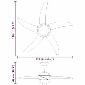 Stropní ventilátor s osvětlením a dálkovým ovládáním Ø 110 cm - obrázek 12