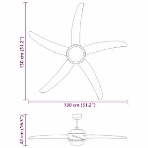Stropní ventilátor s osvětlením a dálkovým ovládáním Ø 130 cm - obrázek 12