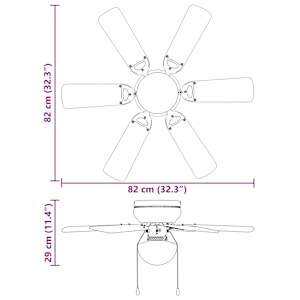 Stropní ventilátor s osvětlením Ø 82 cm Bílá - obrázek 9