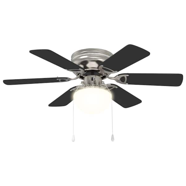 vidaXL Lagede ventilaator koos valgustiga &Oslash; 82 cm Must