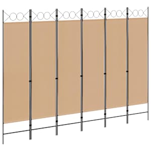 vidaXL 6-paneelne ruumieraldaja Beež 240 x 180 cm kangas