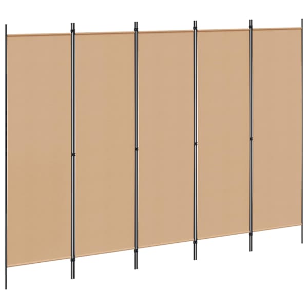 vidaXL 5-paneelne ruumieraldaja Beež 250 x 180 cm kangas