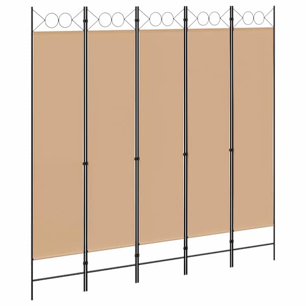 vidaXL 5-paneelne ruumieraldaja Beež 200 x 200 cm kangas
