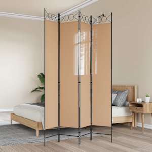 4-panelni pregradnik Bež 160 x 220 cm Blago