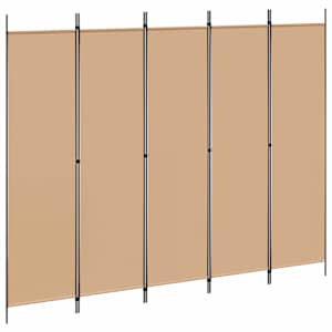 vidaXL 5-paneelne ruumieraldaja Beež 250 x 200 cm kangas