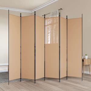 6-Panelski Pregradni Stojalo Bež 300 x 200 cm Blago